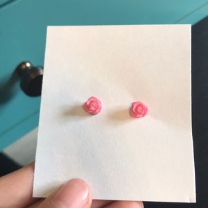 Pink Rose Earrings